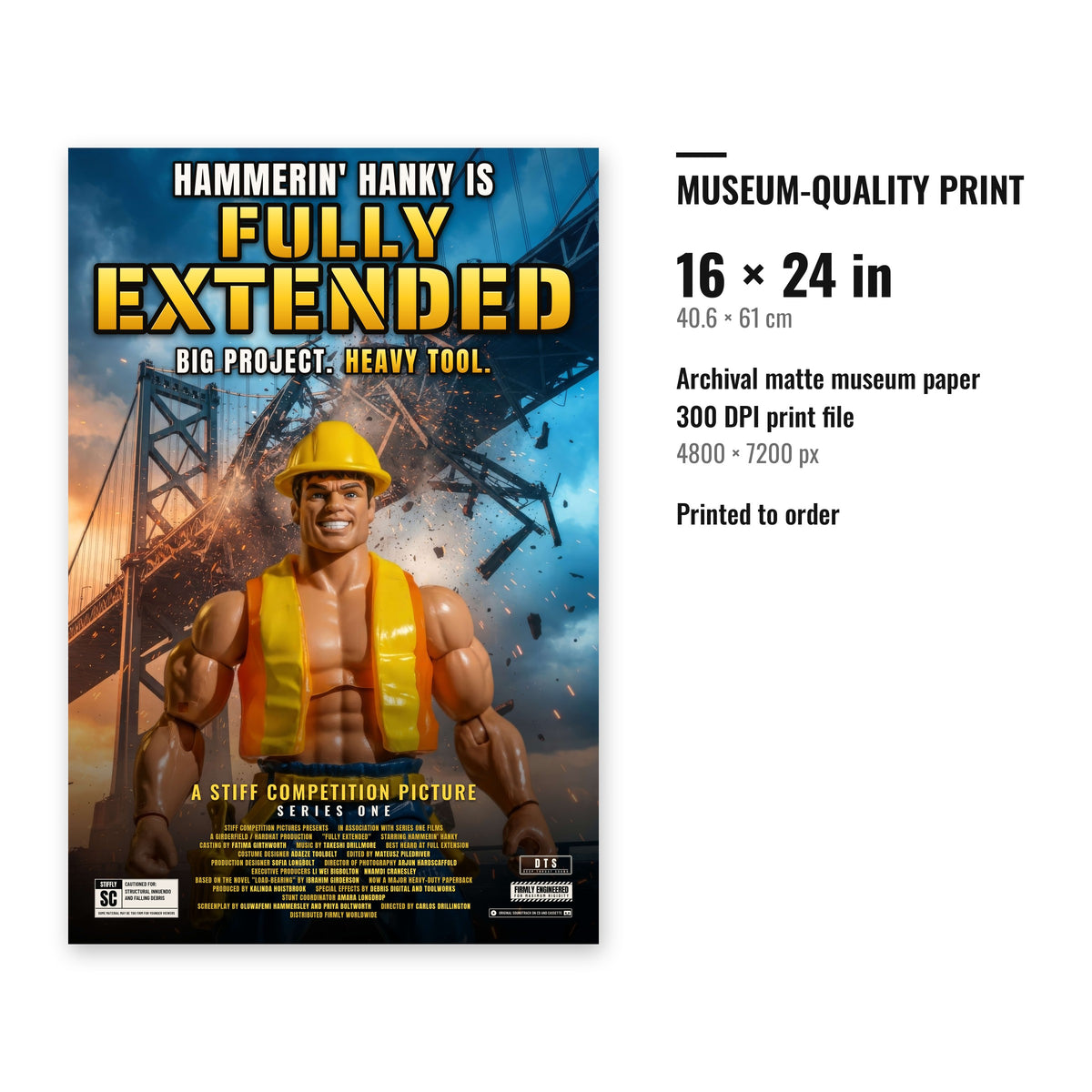 Hammerin' Hanky museum print, 16 x 24 in quality details