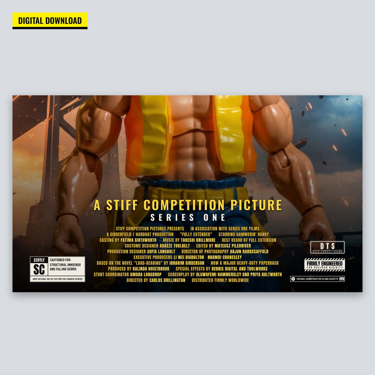 Hammerin' Hanky poster, credits close-up