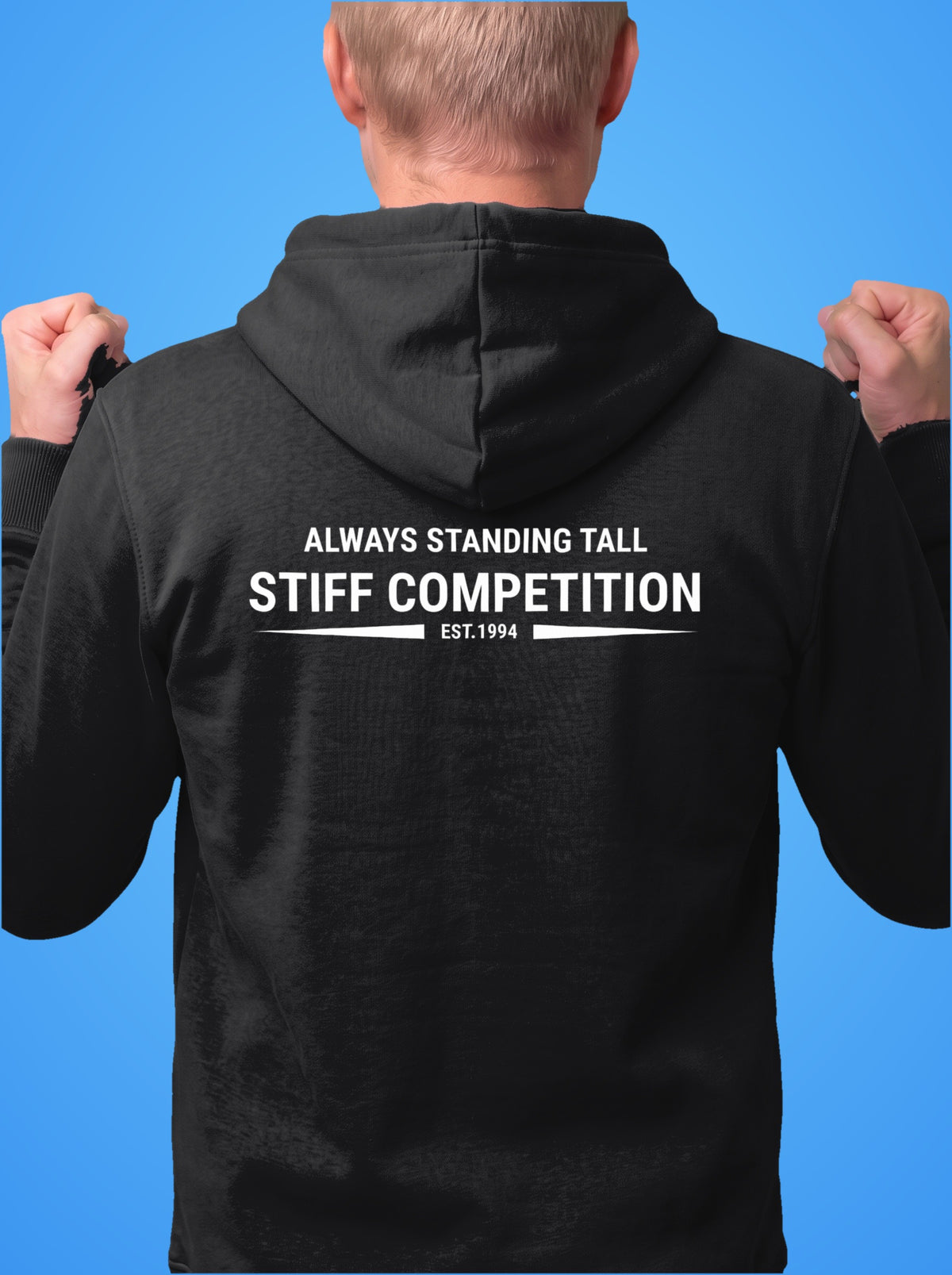 SC-94 HOODIE: ALWAYS STANDING TALL LOGO (ALWAYS STANDING TALL, EST. 1994), black, front