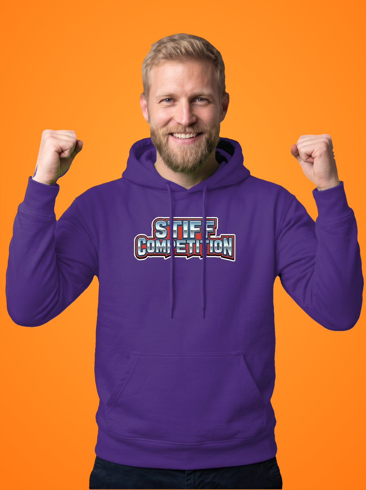 SC-94 HOODIE: STIFF COMPETITION LOGO (ALWAYS STANDING TALL, EST. 1994), purple, front