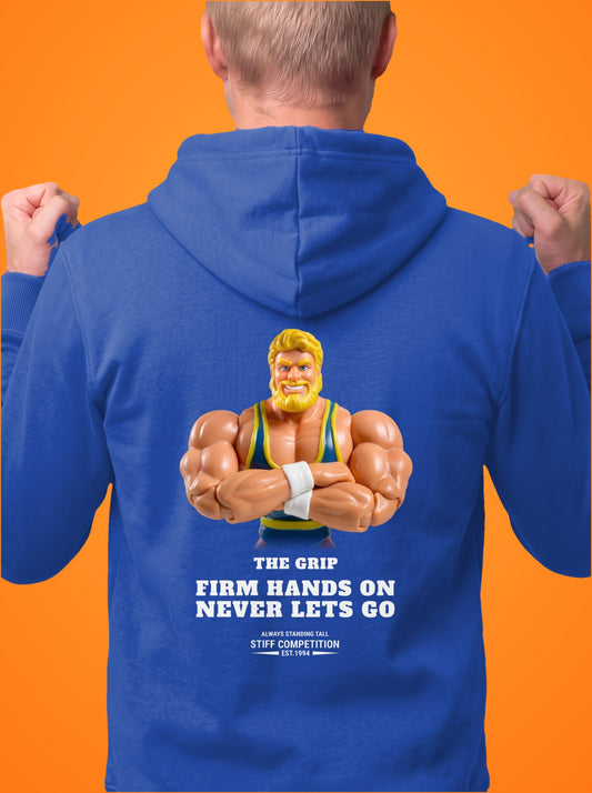 SC-94 HOODIE: THE GRIP (FIRM HANDS ON, NEVER LETS GO), royal, front