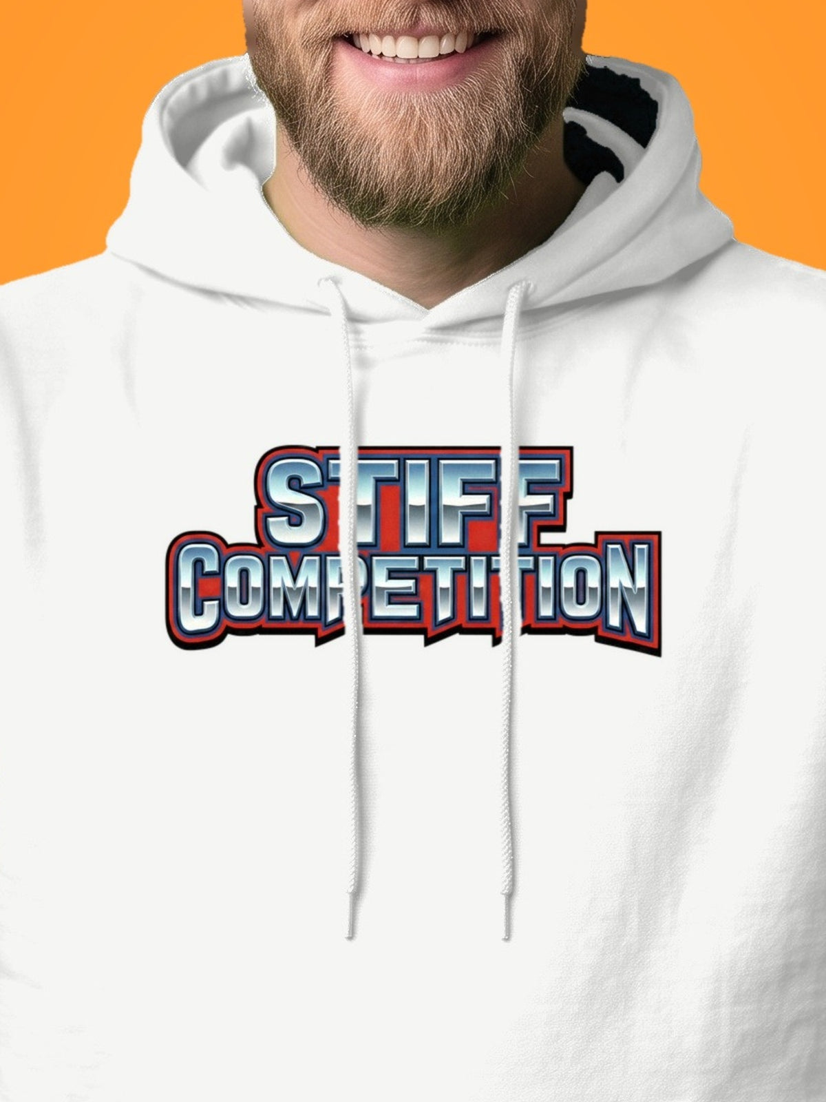 SC-94 HOODIE: STIFF COMPETITION LOGO (ALWAYS STANDING TALL, EST. 1994), white, print close-up