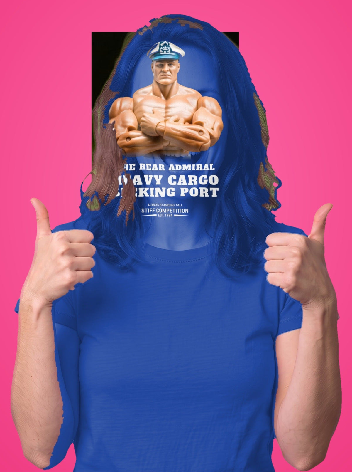 SC-94 T-SHIRT: THE REAR ADMIRAL (HEAVY CARGO, SEEKING PORT), royal, front