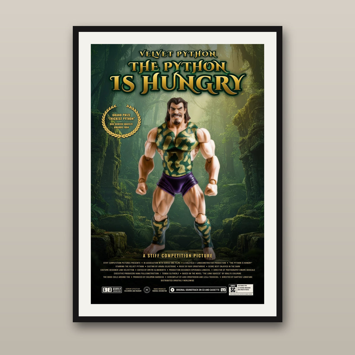 Velvet Python museum print, framed